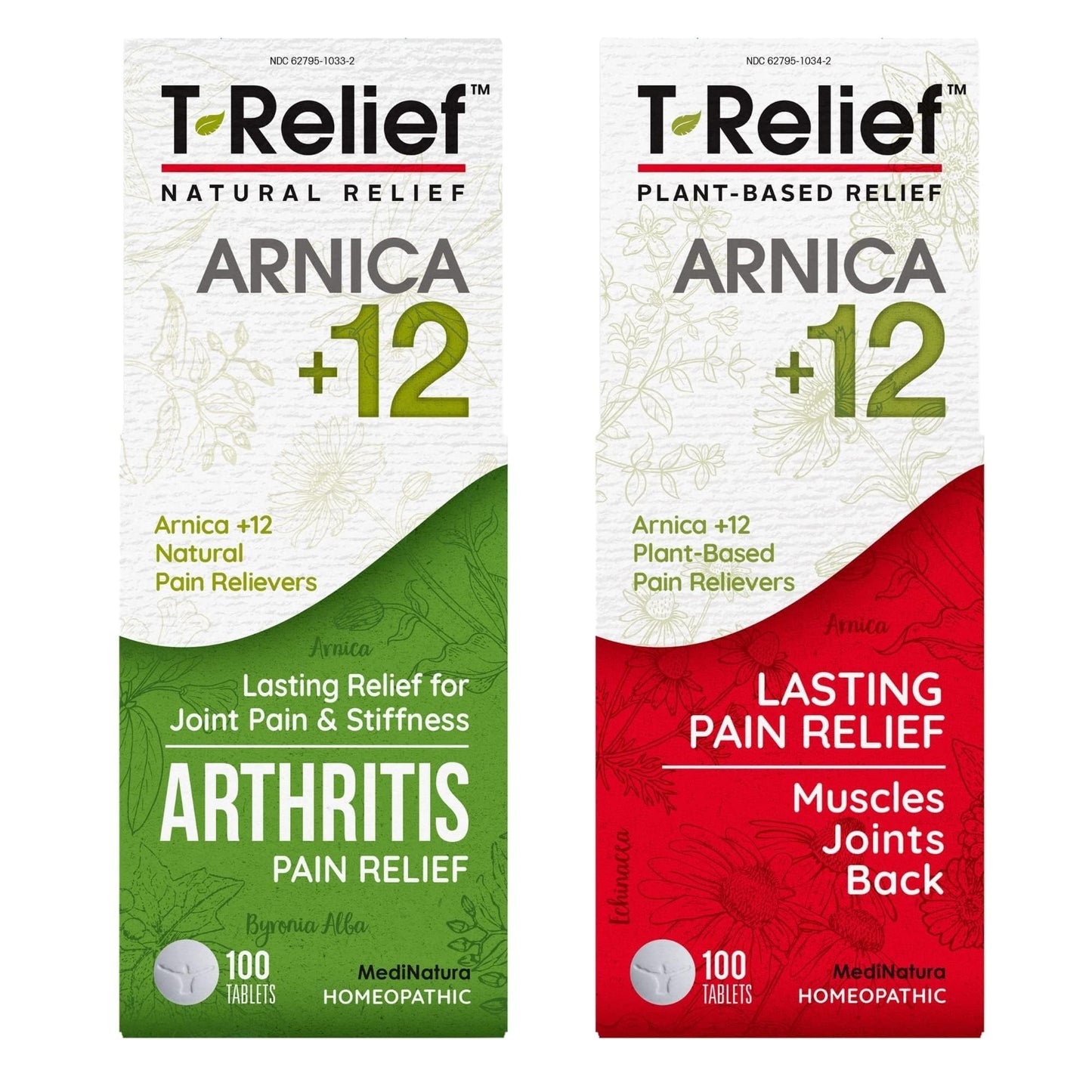 MediNatura Whole Body + Joints Bundle T-Relief Arnica +12 Natural Arthritis Pain Tablets 100ct + T-Relief Arnica +12 Natural Pain Relieving Tablets 100ct MediNaturaBuy Supplements Australia