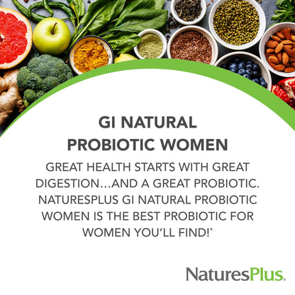 NaturesPlus GI Natural Probiotic Women - 30 Capsules - Digestive & Immune Support, Urinary Tract Health - Includes Cranberry - Gluten Free - 30 Servings Nature's PlusBuy Supplements Australia