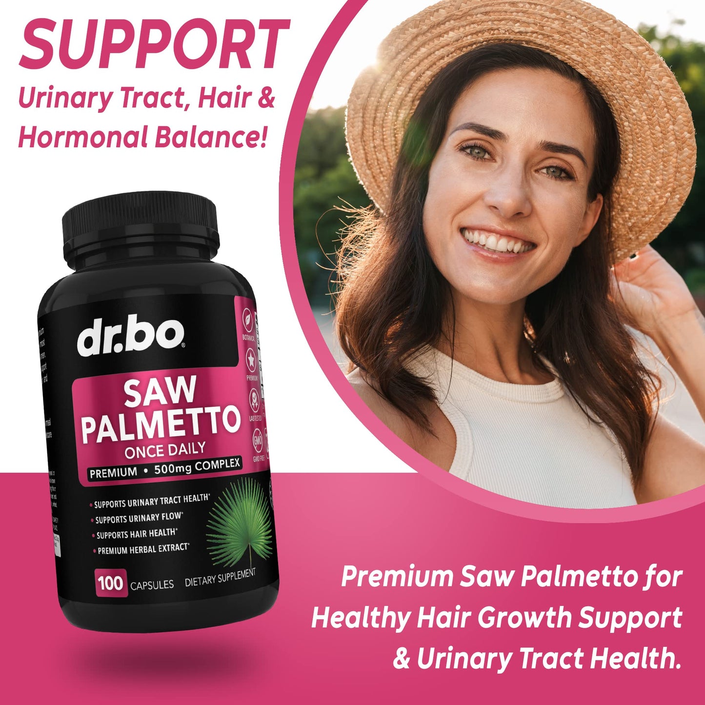 Saw Palmetto for Women Hair Loss - DHT Blocker for Women Hair Growth Plus Bladder DR. BOBuy Supplements Australia