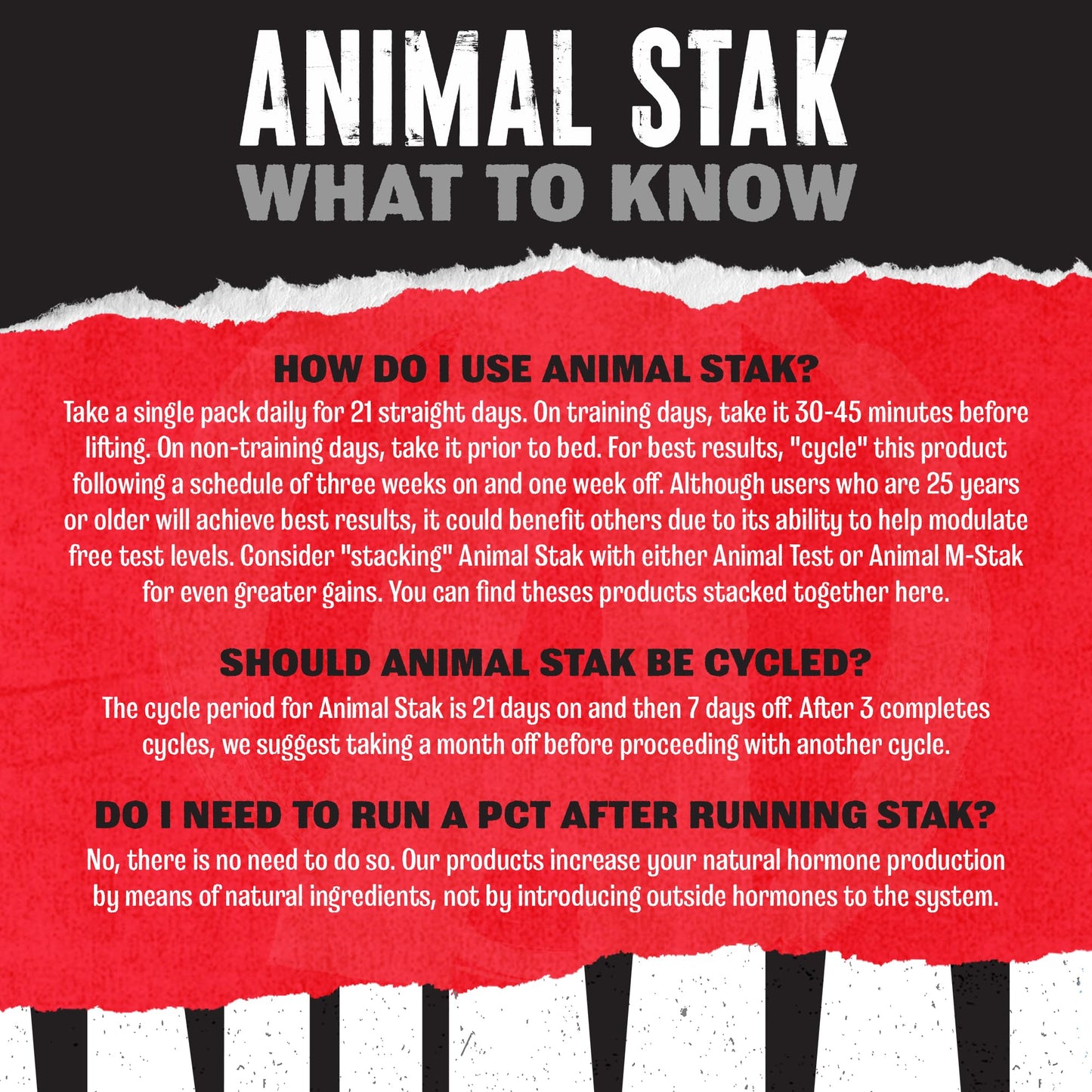Animal Stak – Complete Natural Hormone Booster Supplement with Tribulus – Natural Testosterone Booster for Athletes – Contains Estrogen Blockers – 1 Month Cycle AnimalBuy Supplements Australia