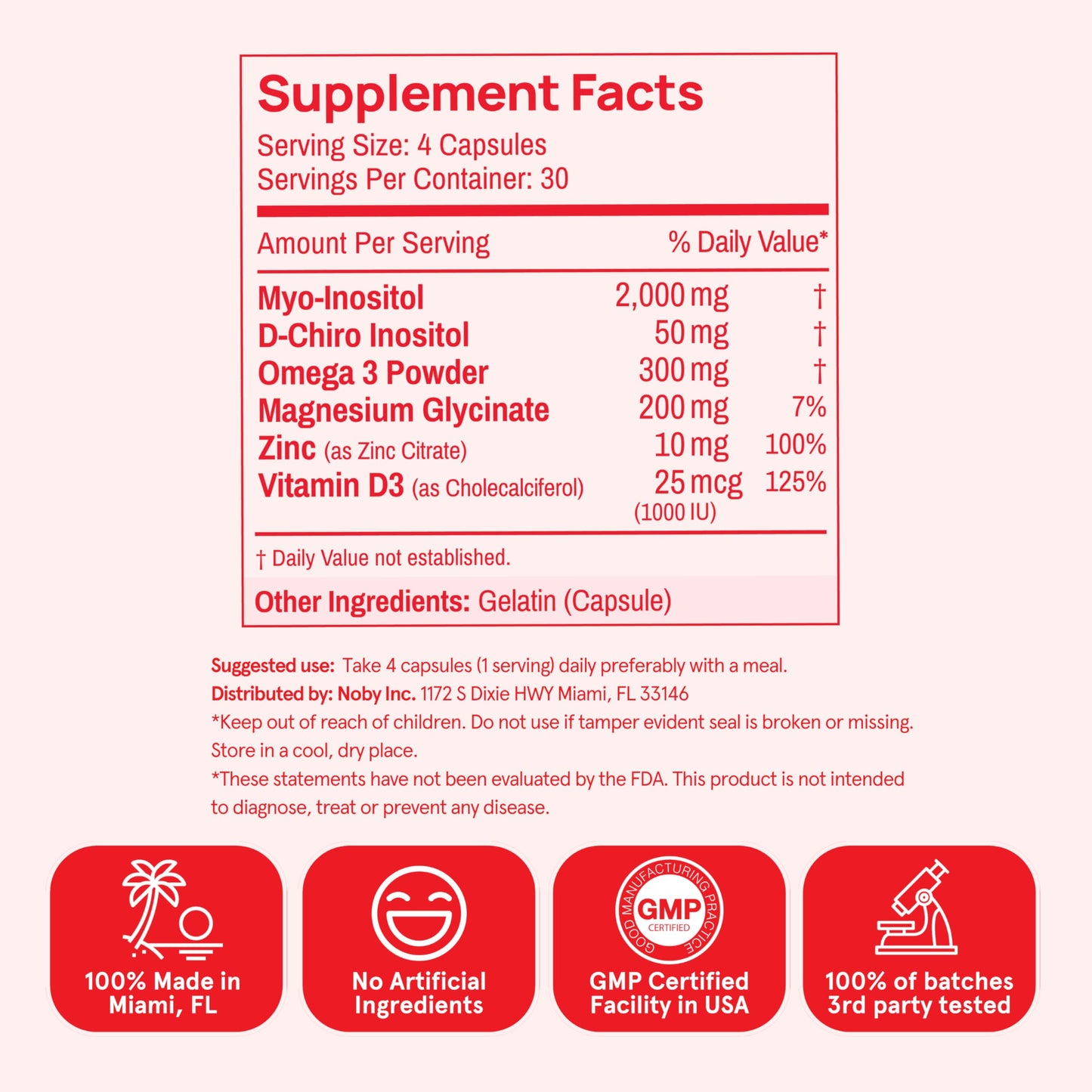 Peach Perfect Inositol Multivitamin – Myo-Inositol & D-Chiro 40:1 Blend, Omega-3, Vitamin D3, Magnesium, Zinc – Supports Women’s Health