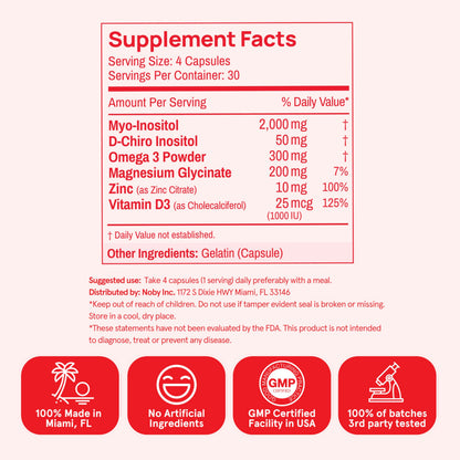 Peach Perfect Inositol Multivitamin – Myo-Inositol & D-Chiro 40:1 Blend, Omega-3, Vitamin D3, Magnesium, Zinc – Supports Women’s Health
