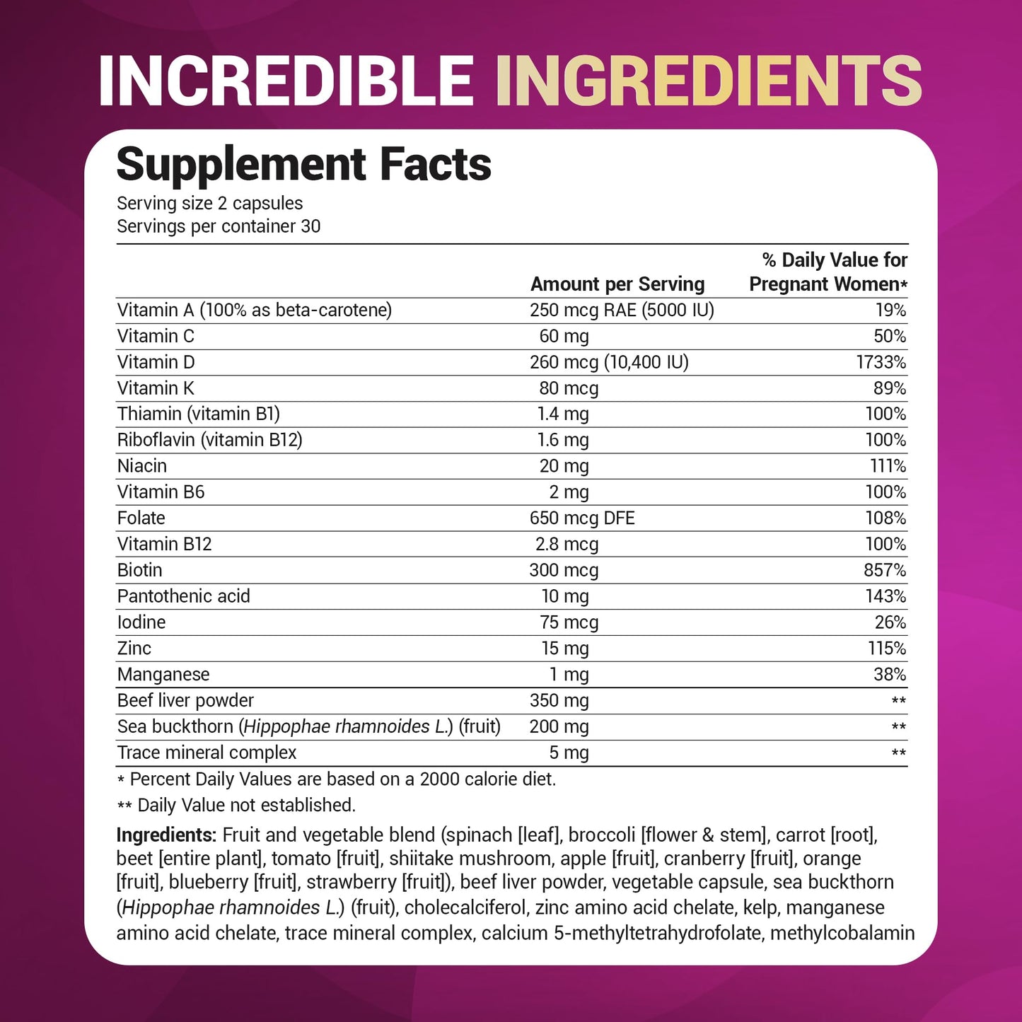 Dr. Berg Natural Prenatal Vitamins for Women (Pregnant & Nursing) - Prenatal Vitamins with Folate, Vitamins, Minerals, Omegas, &11 Powerful Superfoods - Womens Prenatal Multivitamin - 60 Capsules Dr. Berg NutritionalsBuy Supplements Australia