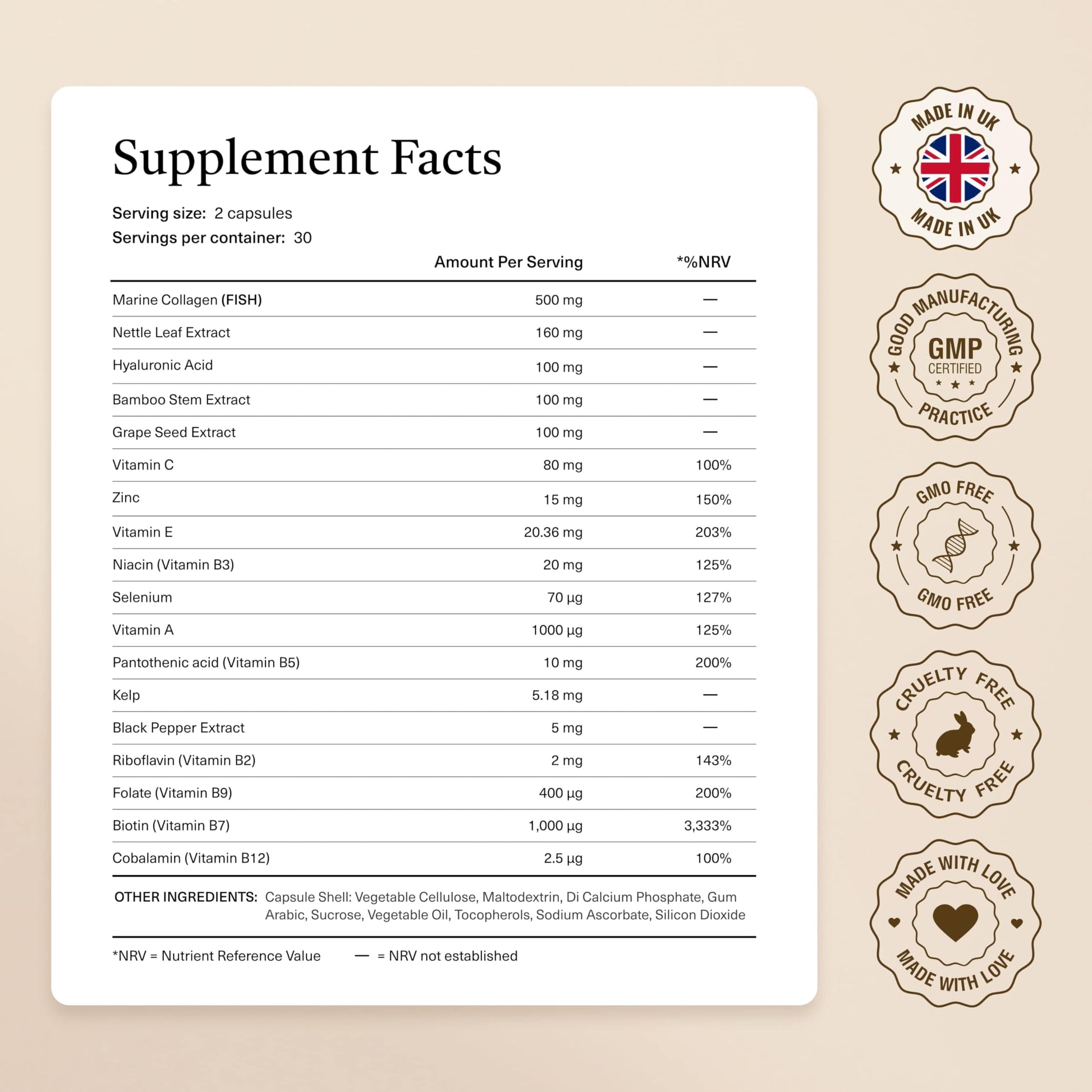 18-in-1 Hair Growth Supplement | Collagen, Hyaluronic Acid, Nettle, Silica, Biotin, Grape Seed Extract, Bamboo | Stronger, Thicker, Longer Hair – Supports Hair Volume, Shine, Scalp & Nail Health kaileaBuy Supplements Australia