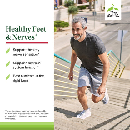 Terry Naturally Healthy Feet & Nerves - Herbal Supplement with Bioactive Vitamin B12 - Circulation & Nerve Health Support Supplement - Vegan Capsules with Boswellia Serrata - 60 Capsules Terry NaturallyBuy Supplements Australia
