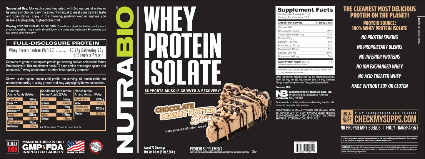 NutraBio Whey Protein Isolate Supplement – 25g of Protein Per Scoop with Complete NutraBioBuy Supplements Australia