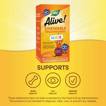 Alive! Children's Multi-Vitamin Chewable - 120 Chewable Tablets by Nature's Way Nature's WayBuy Supplements Australia