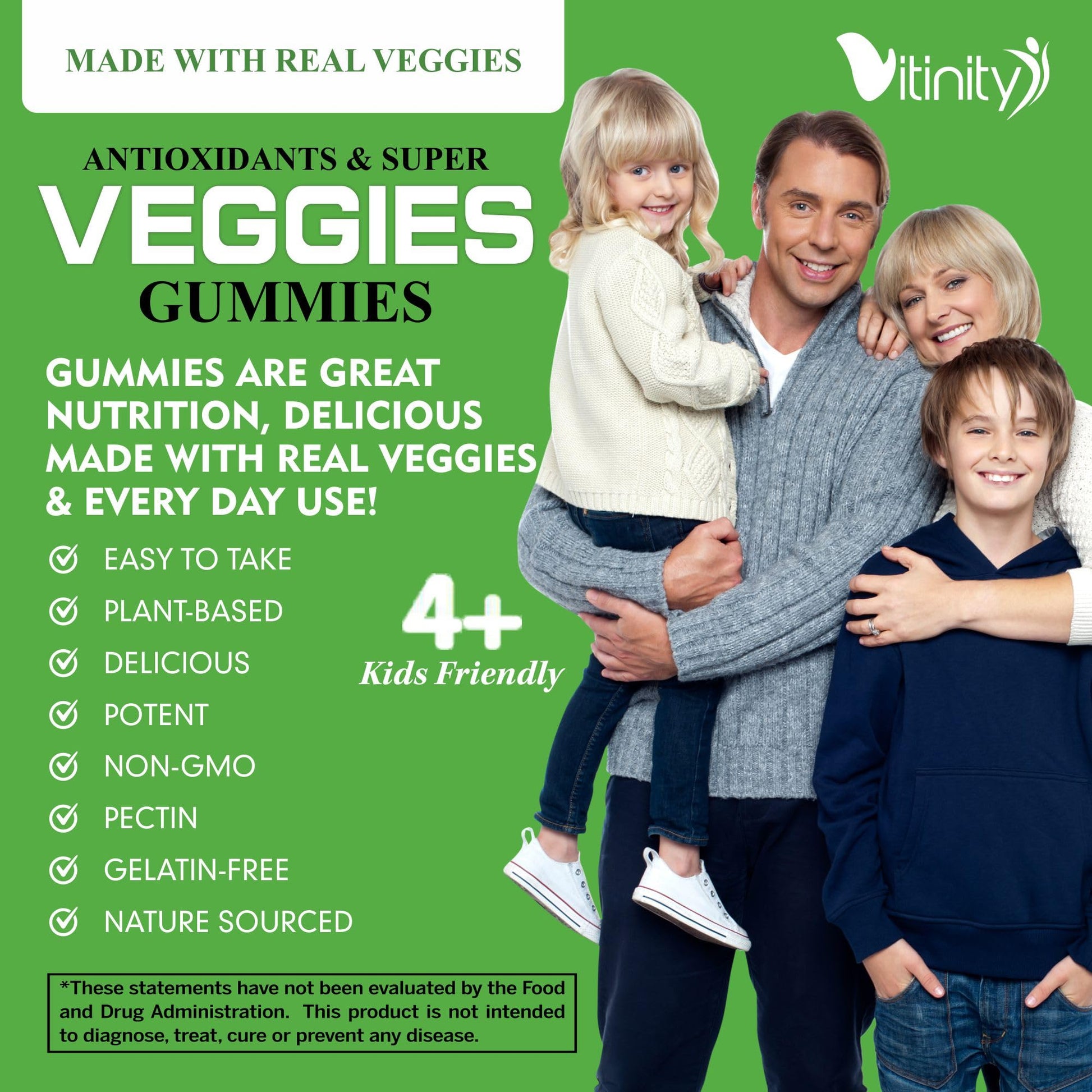VITINITY Made with Real Super Veggies Delicious Gummy Supplement,Men,Women & Kids VITINITYBuy Supplements Australia
