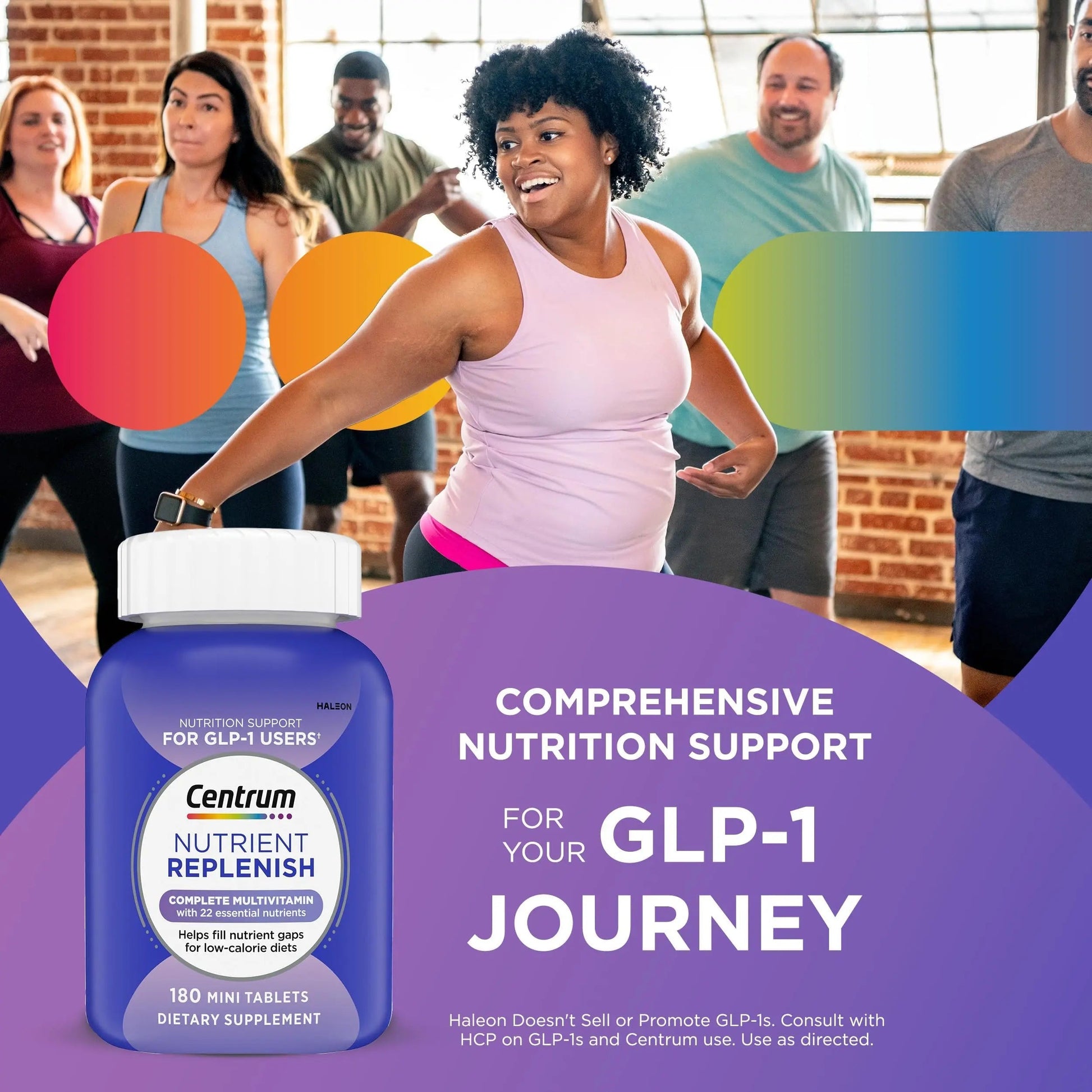 Centrum Nutrient Replenish GLP-1 Nutrition Support Multivitamin for Whole Body Health and Appearance - 180 Tablets, 6 Month Supply CentrumBuy Supplements Australia