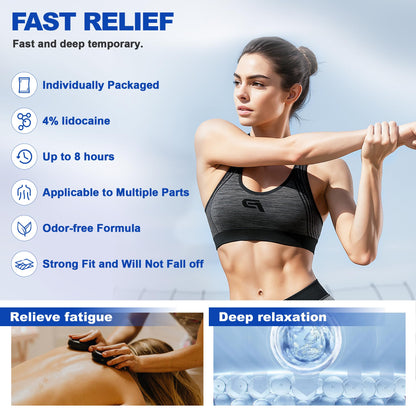 Kocowo 4% Lidocaine Maximum Strength Pain Relief Gel Patches with Auxiliary Patches for Neck Back Knee Joint Ache Muscle Soreness, 3.9” x 5.5”, 32-Count Box, NDC：83559-010-01 KocowoBuy Supplements Australia