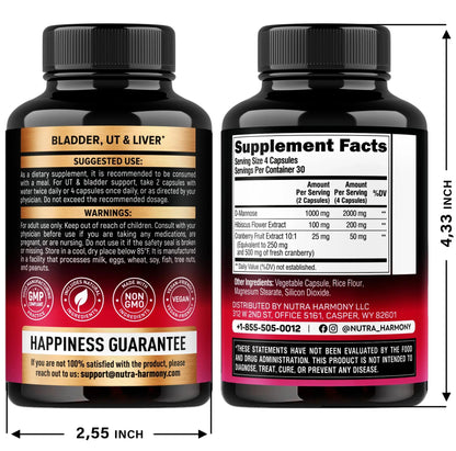 NUTRAHARMONY D-Mannose with Cranberry & Menopause Capsules NUTRAHARMONYBuy Supplements Australia