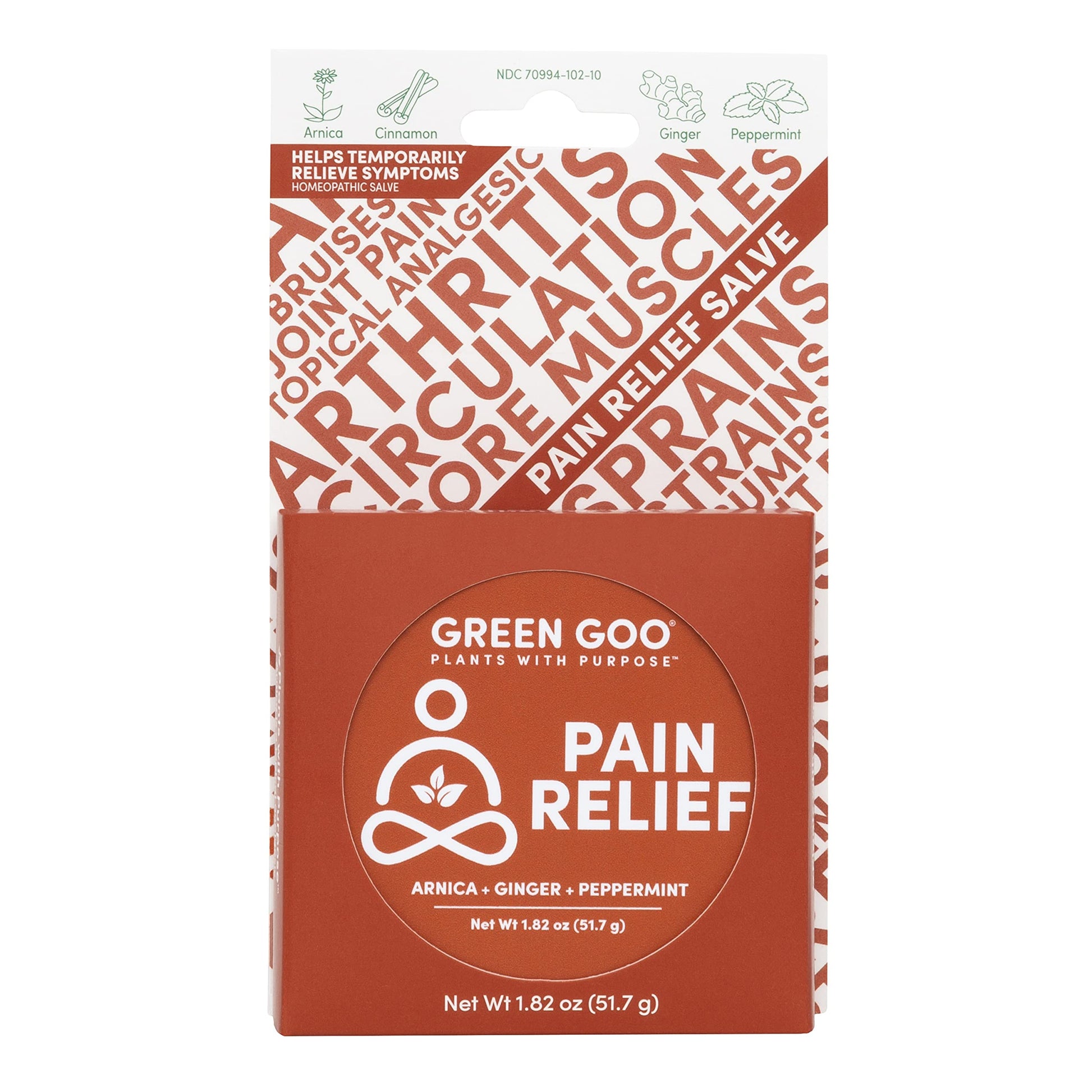 Green Goo Natural Skin Care Salve, Pain Relief with Arnica,1.82 Ounce Large Tin Green GooBuy Supplements Australia