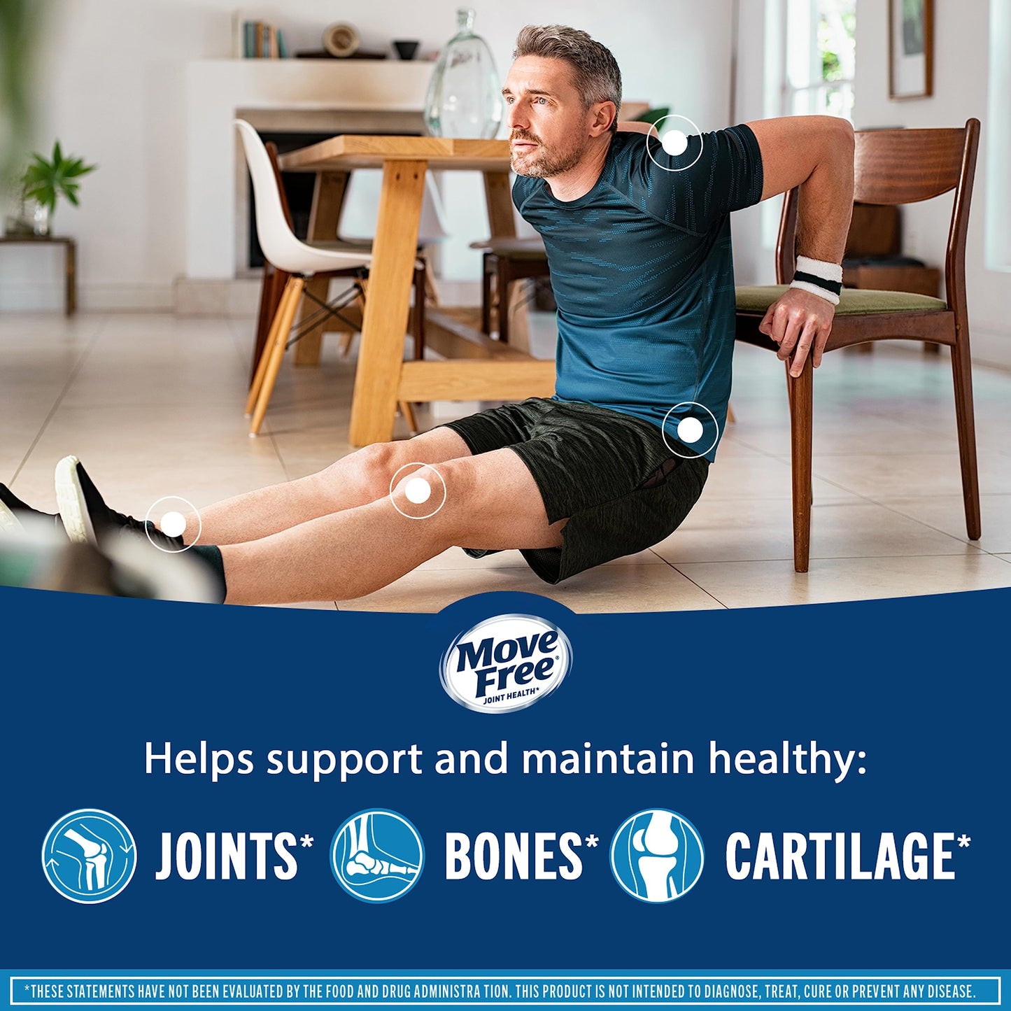 Move Free Advanced Glucosamine Chondroitin MSM + Vitamin D3 Joint Support Supplement, Supports Mobility Comfort Strength Flexibility & Bone + Immune Health - 120 Tablets (40 servings)* Move FreeBuy Supplements Australia