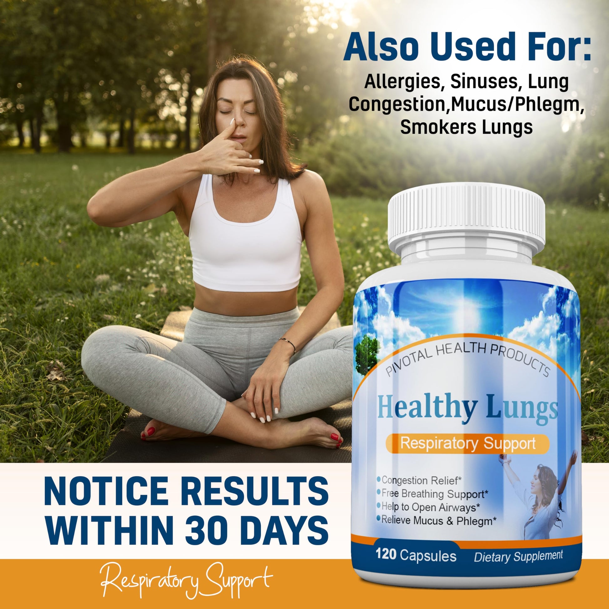 Healthy Lungs 120 Capsules - Improve Lung Function, Breathe Better, Stop Mucus, Phlegm and Allergies Quickly. Get Relief Fast with Healthy Lungs an All Natural Lung Health Supplement Serrasolv 360Buy Supplements Australia