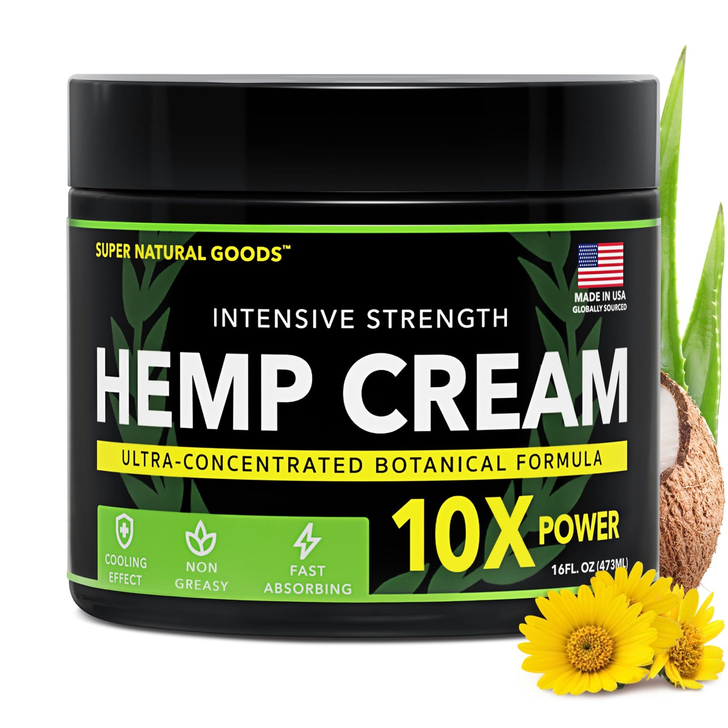 Super Natural Goods Hemp Cream with Hemp Oil, Turmeric, Arnica & Menthol – Botanical Cream with a Cooling Sensation for Localized Application (16oz) Super Natural GoodsBuy Supplements Australia