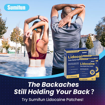 Sumifun 4% Lidocaine Patches Maximum Strength - 12 Count Pain Relieving Gel Patch for Muscle Soreness, Back Ache, Knee, Neck & Joint Pains - Topical Analgesic (Large, Count, 12) SumifunBuy Supplements Australia