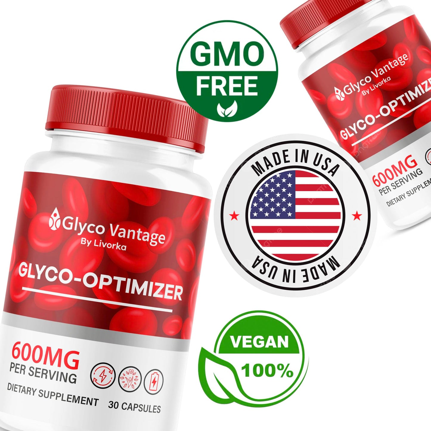 (2 Pack) Glyco Vantage Glyco Optimizer, Glyco Vantage, Glyco Vantage Capsules, Glyco Vantage Joint Optimizer, GlycoVantage Glyco Optimizer Pills, Glyco Vantage Support, 60 Capsules For 2 Months LIVORKABuy Supplements Australia