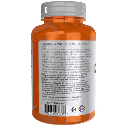 NOW Sports Nutrition, CLA Extreme™ (Conjugated Linoleic Acid) With Guarana & Green Tea NOWBuy Supplements Australia