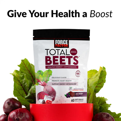 Force Factor Total Beets Soft Chews with Beetroot, Nitrates, L-Citrulline, Grapeseed Extract Force FactorBuy Supplements Australia