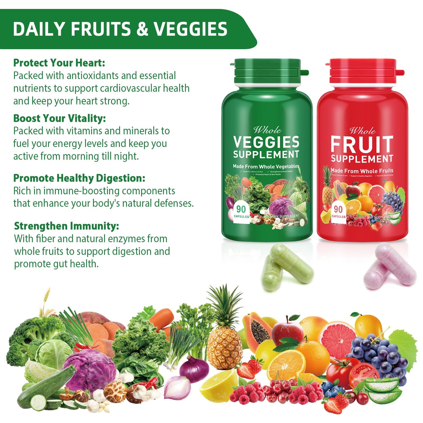 Ruduwu Fruit Capsules - 100% Whole Natural Fruits Supplements - Vitamins Supplement Dietary Nutritional Balance,Whole Food Supplement Ingredients Blended Vitamin & Mineral RuduwuBuy Supplements Australia