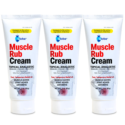(3 Pack) Globe Ultra Strength Greaseless Muscle Rub Cream (3 oz). Compare to The Active Ingredients of Greaseless Bengay, 10% Menthol & 15% Methyl Salicylate (3 Pack) GlobeBuy Supplements Australia