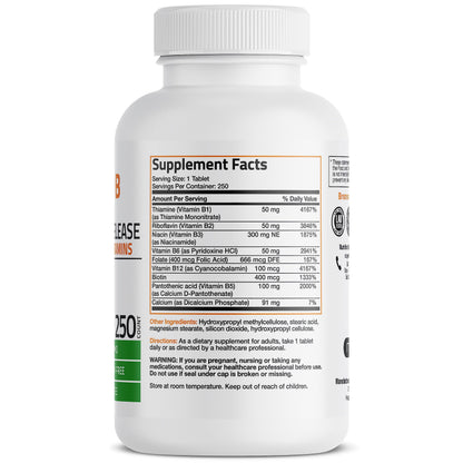 Bronson Super B Vitamin B Complex Sustained Slow Release Vitamin B1, B2, B3, B6, B9 BronsonBuy Supplements Australia