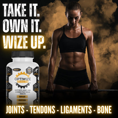 OptiWize 10-N-1 Joint Support Hydrolyzed Collagen,MSM, Hyaluronic Acid, Glucosamine,Chondroitin & More- Targets Joint Discomfort,
