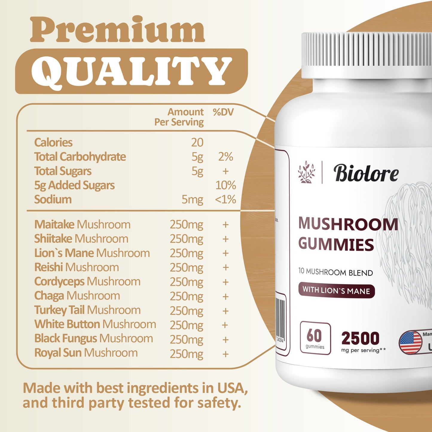 Biolore Mushroom Complex Gummies: 10 Powerful Mushrooms with Chaga, Lions Mane BioloreBuy Supplements Australia