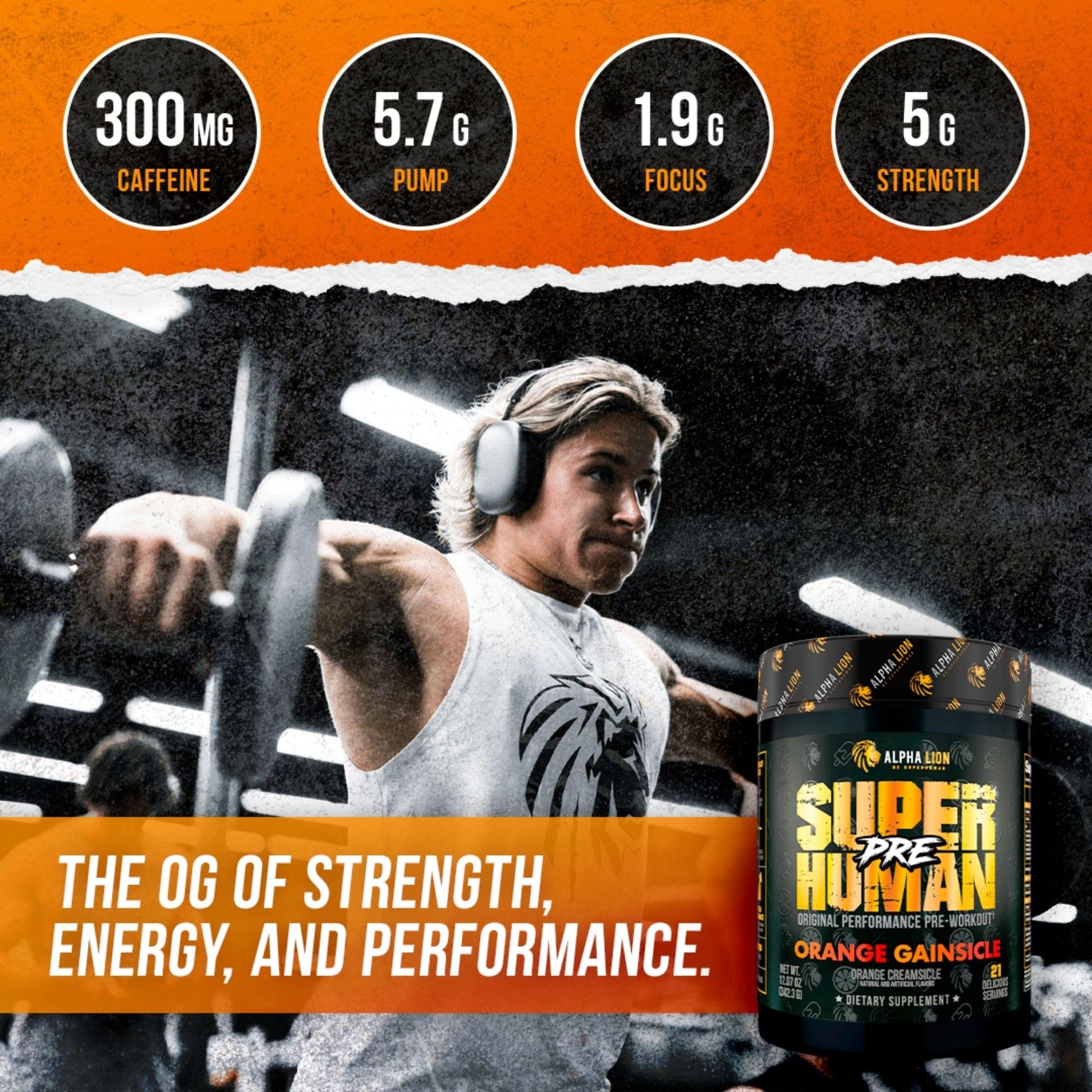 ALPHA LION Superhuman Pre Workout Powder, Beta Alanine, L-Taurine & Tri-Source ALPHA LIONBuy Supplements Australia