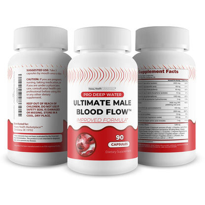 Pro Deep Water Ultimate Male Blood Flow - Improved Formula - Our Best Improved Blood Flow Supplement for Men - Advanced Blood Flow Support for Men - Our Best Circulation Supplement Alpha Boost Pills Happy Health MarketplaceBuy Supplements Australia