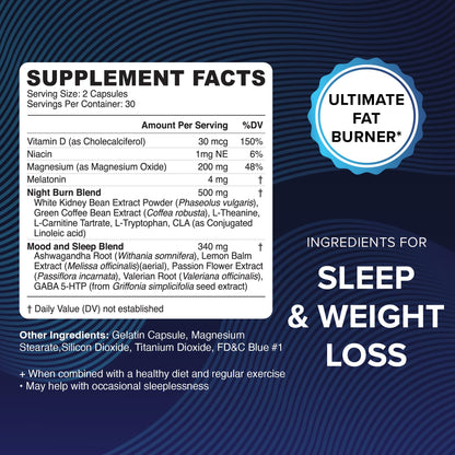 Night Time Fat Burner | Weight Loss Support for Women | Appetite Suppressant, Carb Block MAV NUTRITIONBuy Supplements Australia
