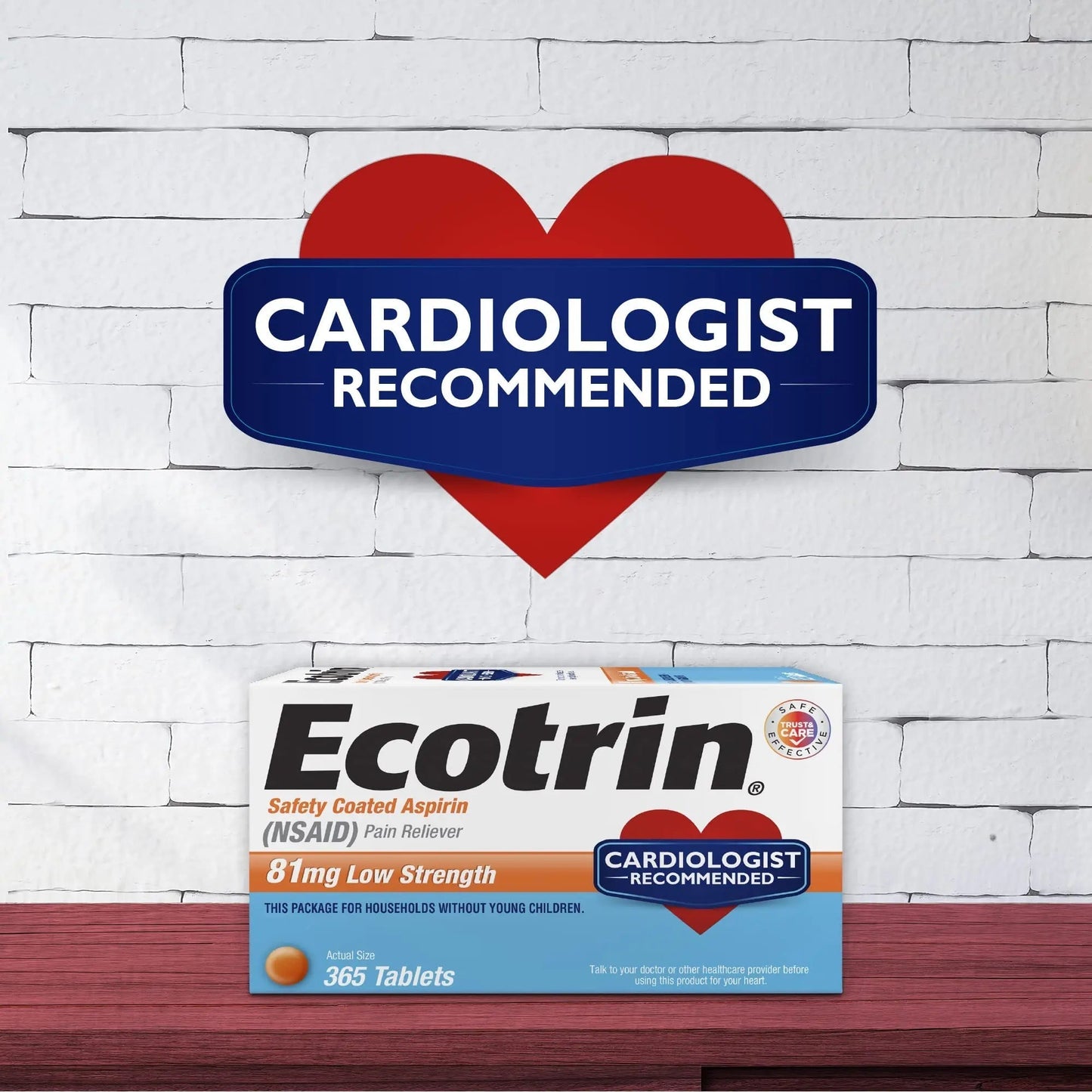 Ecotrin Low Strength Aspirin Arthritis Pain Relief, Safety Coated 81mg Aspirin Tablets for Arthritis, Toothache & Headache Relief, 365 Count EcotrinBuy Supplements Australia