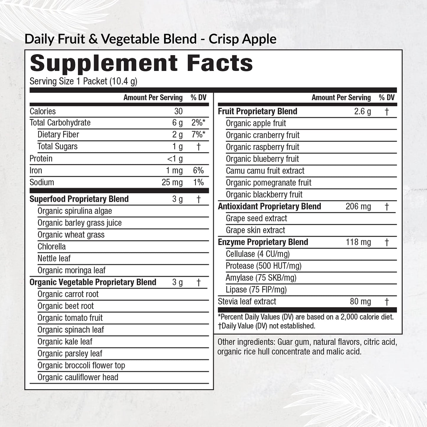 Equilife Daily Fruit & Vegetable Blend, Superfood Antioxidant Supplement, Crisp Apple Flavor with Vitamin C, Fiber, and 9 Essential Amino Acids, Supports Energy, Vegan, 14 Single Serve Packets EquilifeBuy Supplements Australia