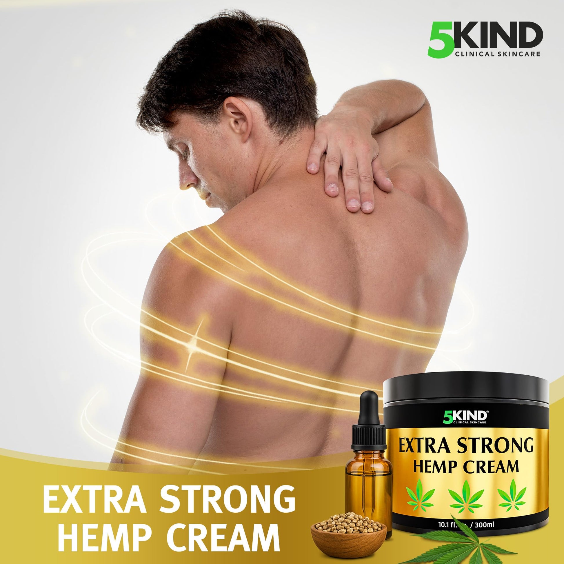 5kind Extra Strong Hemp Cream 10.1 fl oz - Maximum Strength - Natural Topical Cream - Muscle Rub for Lower Back, Joints, Neck, Knees, Shoulders 5kind clinical skincareBuy Supplements Australia