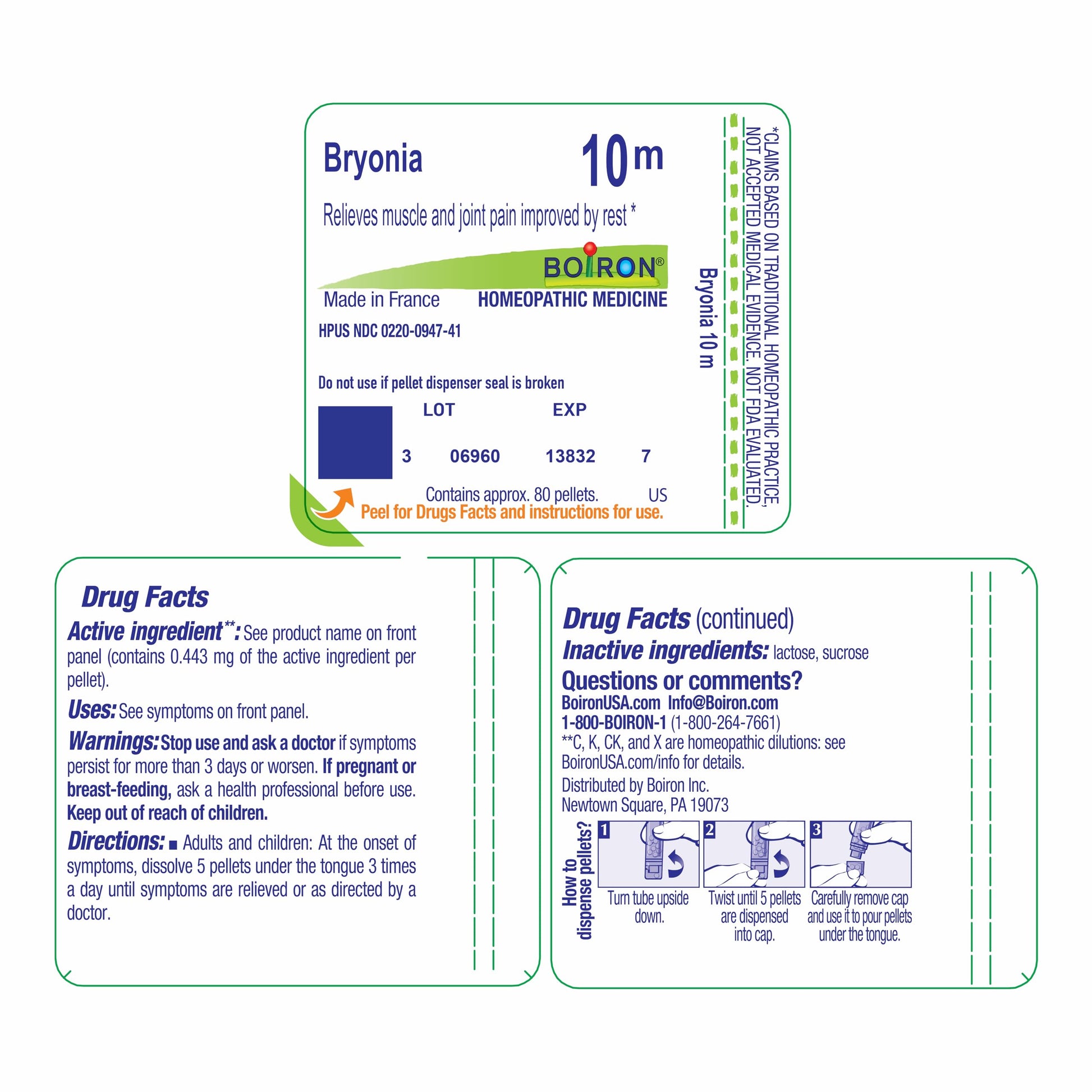Boiron Bryonia 10M Homeopathic Medicine for Muscle & Joint Pain - 80 Pellets BoironBuy Supplements Australia