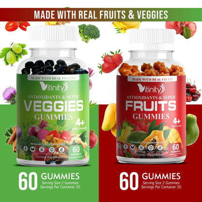 VITINITY Made with Real Fruit-Real Veggie Gummies-Superfood Vegetable Vitamin Sup VITINITYBuy Supplements Australia