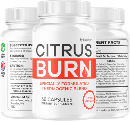 Citrus Burn Capsules - Official CitrusBurn Pills Supplement Support All Natural Ingredients Advanced Formula Premium Multivitamin for Overall Health & Wellness, 60 Capsules for 1 Month LIVORKABuy Supplements Australia