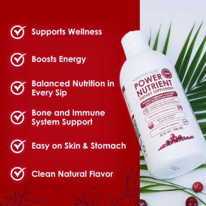 Rawleigh Power Nutrient: 32 fl oz for 1 Month - Cranberry Flavor, Daily Multivitamin Liquid Supplement for Men, Women with VIT. A - zinc & 70 Colloidal Trace Minerals, Vegetarian-Friendly, GMO Free RawleighBuy Supplements Australia