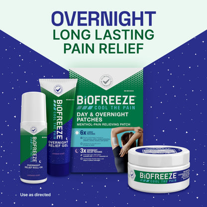 Biofreeze Day & Overnight Pain Relief Patches, Menthol Pain Patches for Arthritis & Muscle Pain Relief, Comfortable & Flexible Fabric Stays in Place, 9 Patches (6 Day, 3 Night) BiofreezeBuy Supplements Australia