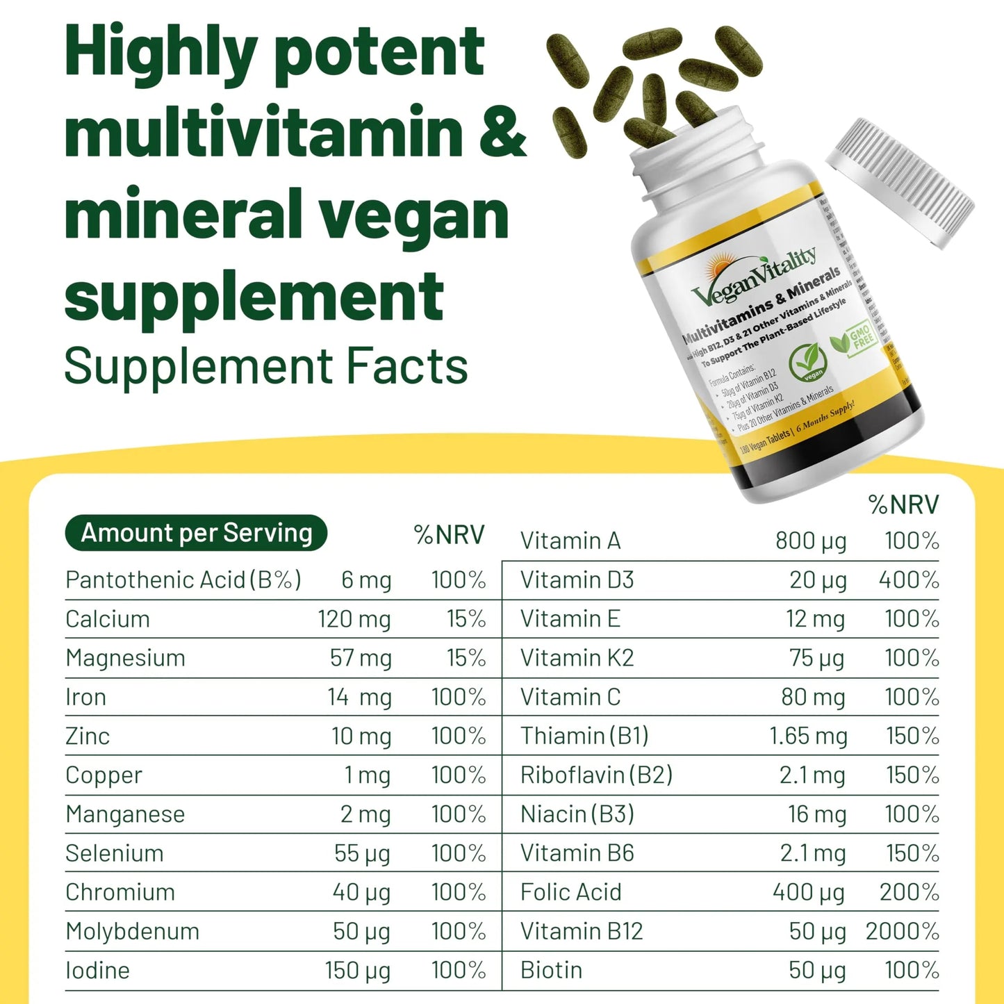 Vegan Vitality Lion's Mane x General Health Combo Bundle - 6 Months Lion's Mane and Multivitamins Vegan VitalityBuy Supplements Australia
