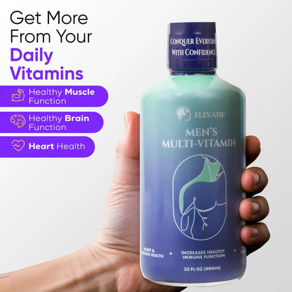 Elevatic Multivitamin for Men | 32 Fl.oz (960ml) | Superior Tasting | All Natural | Energy Booster Liquid Multivitamin ElevaticBuy Supplements Australia