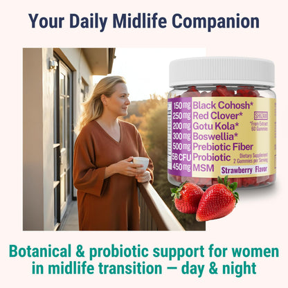 Boswellia Serrata Black Cohosh Gotu Kola Red Clover Extract Complex Gummies w. Probiotic Fiber (Chicory Root Inulin) MSM Methylsulfonylmethane, Supplement Alt for Organic Powder Capsules Tincture SHIZAMBuy Supplements Australia