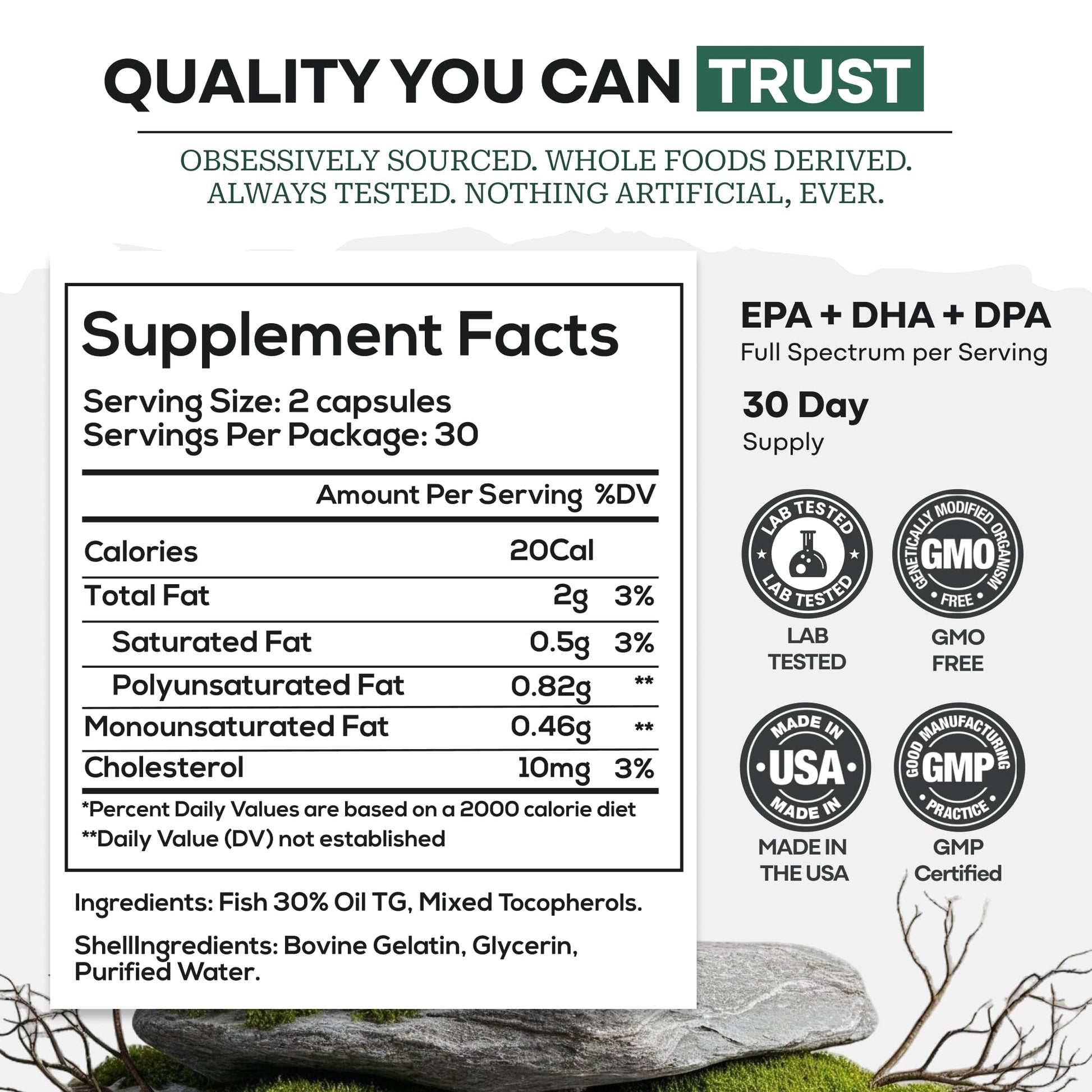 Wild Foods Fish Oil Omega 3 Supplements | 1600 mg | Highly-Potent: DPA, DHA, EPA | Burpless, Odorless, Non-GMO, Gluten Free | For Brain & Heart Health, Joint Support | 60 Capsules (1 pk) | 30 Servings Wild FoodsBuy Supplements Australia