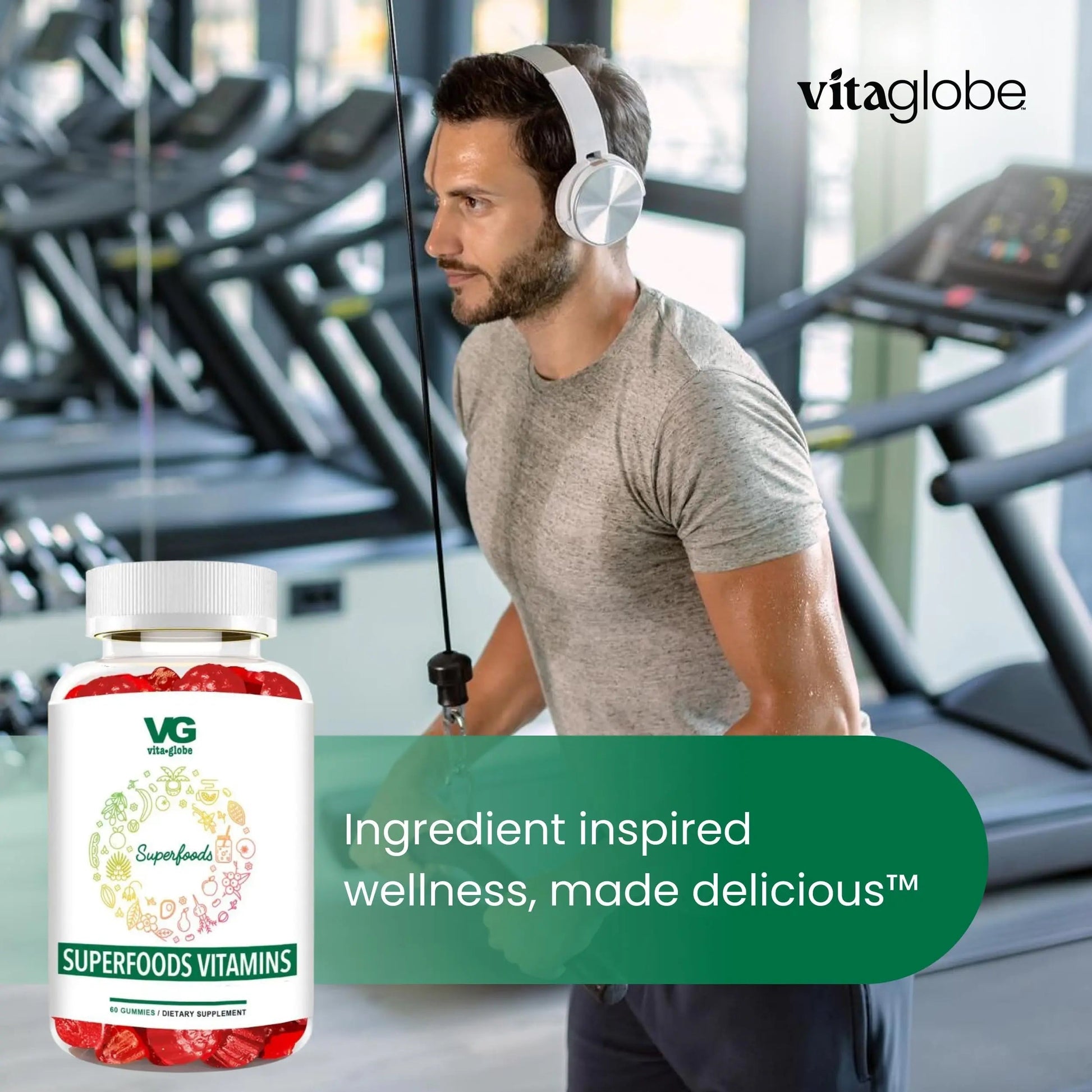 VITA GLOBE Superfood Gummy Vitamins – Immune Health & Antioxidant Support – Daily Wellness Gummies for Adults & Kids – Vegan VITA GLOBE