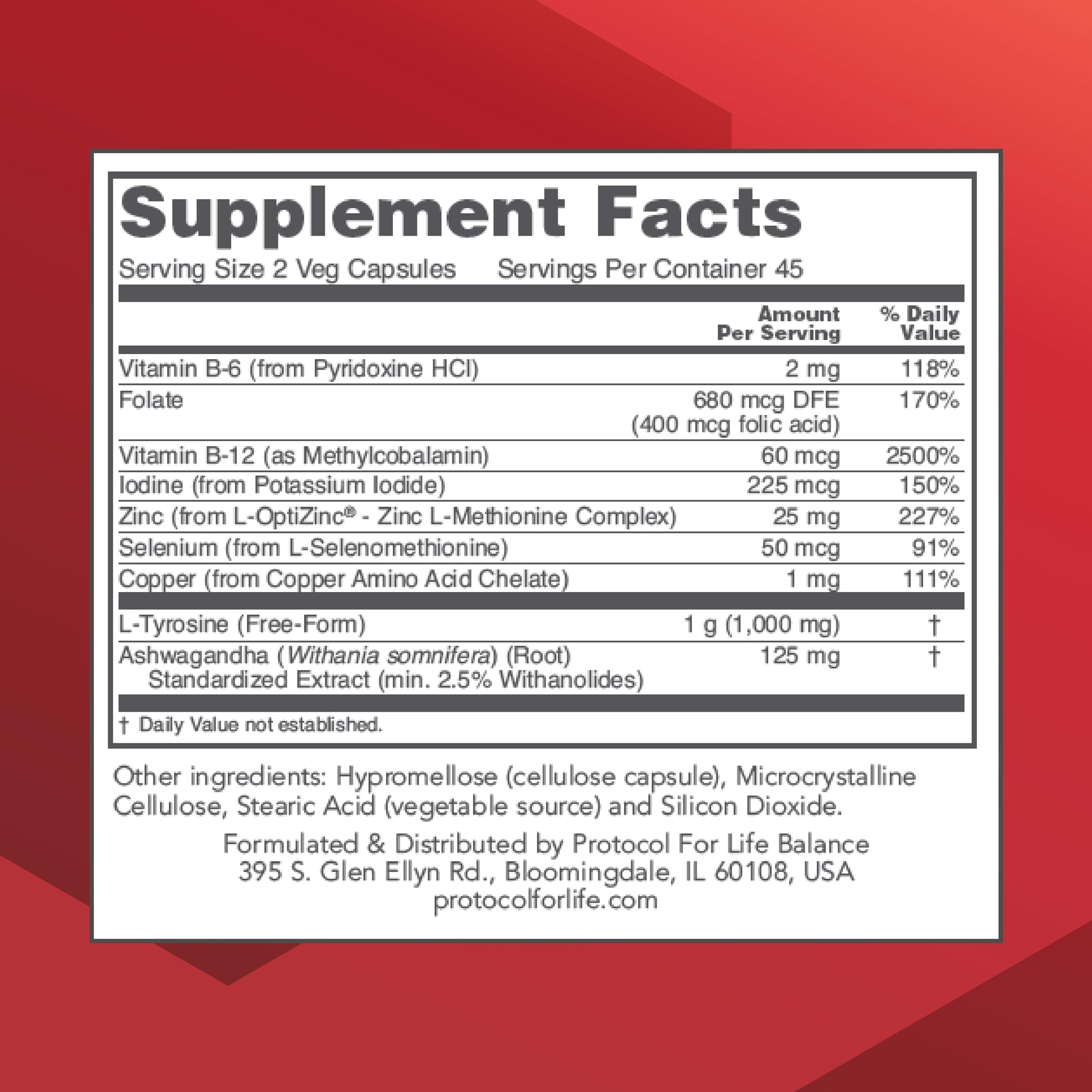 PROTOCOL FOR LIFE BALANCE Ortho Thyroid - Supports Healthy Thyroid Function* - with Ashwagandha, Zinc & Selenium - Non-GMO & Kosher - 90 Veg Capsules PROTOCOL FOR LIFE BALANCEBuy Supplements Australia