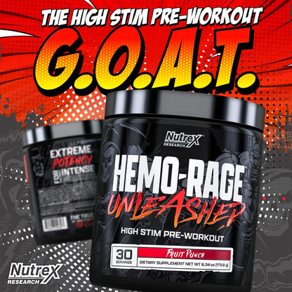 Nutrex Research Hemo-Rage Extreme High Stim Pre Workout Powder | Insane Lasting Energy Nutrex ResearchBuy Supplements Australia