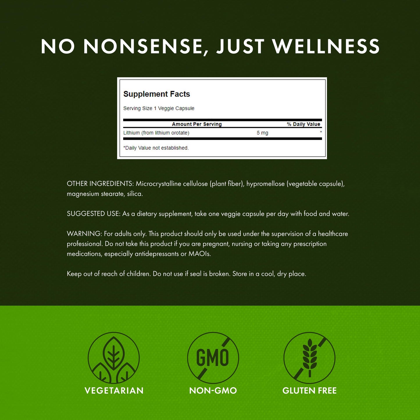 Swanson Lithium Orotate Mood and Memory Support Supplement for Stress-Prone Adults Seeking Emotional Wellness