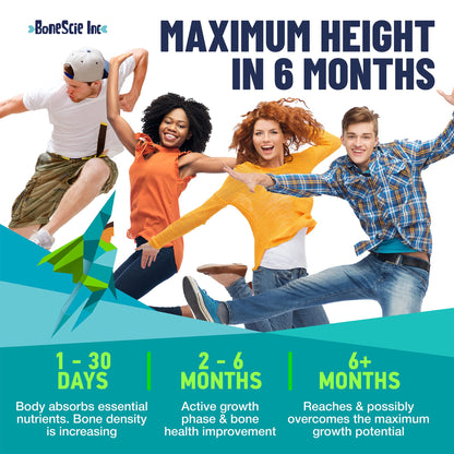 Height Growth Maximizer - Made in USA - Natural Height Increase Booster & Bone Growth Pills - Grow Taller Supplement for Adults, Teens & Kids - Vitamins for Boys & Girls to Get Taller - 120 capsules BONESCIE INCBuy Supplements Australia