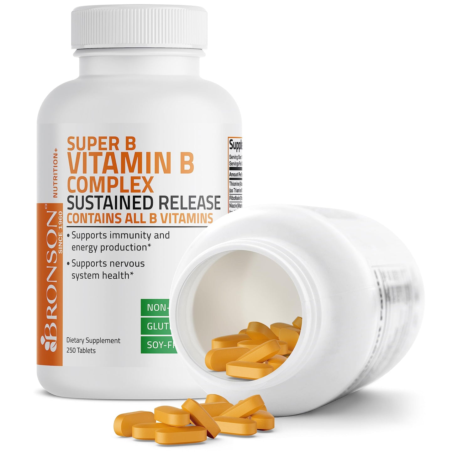 Bronson Super B Vitamin B Complex Sustained Slow Release Vitamin B1, B2, B3, B6, B9 BronsonBuy Supplements Australia