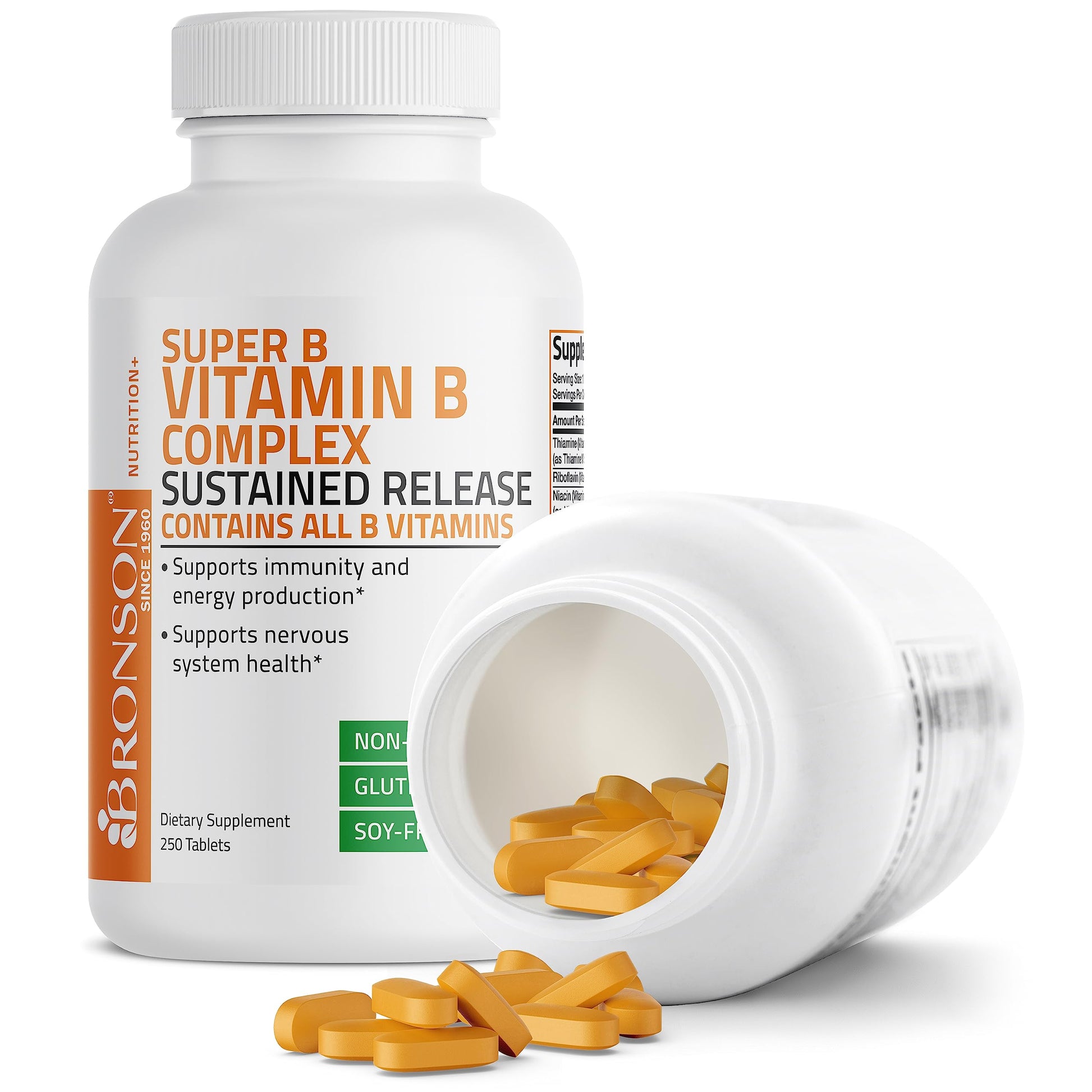 Bronson Super B Vitamin B Complex Sustained Slow Release Vitamin B1, B2, B3, B6, B9 BronsonBuy Supplements Australia